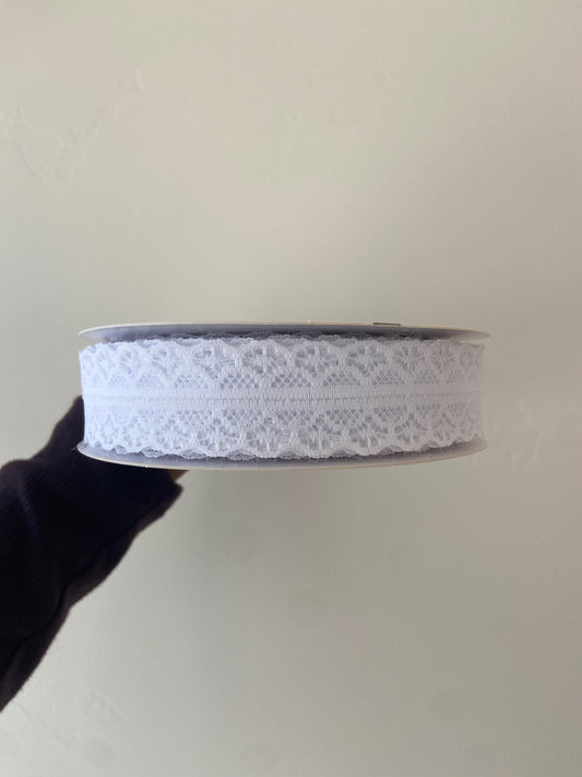 White Lace Trim Ribbon