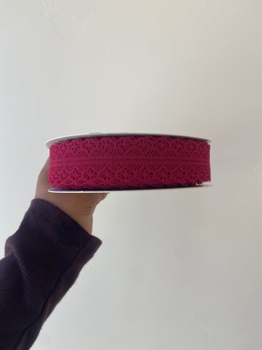 Burgundy Lace Trim